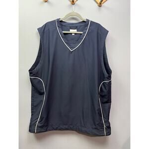 Cutter Buck CB Windtech Vest Mens size XLT navy pullover navy/white‎ pockets